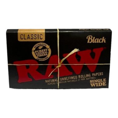 RAW Single Wide Black Natural Rolling Papers